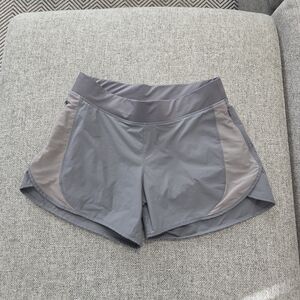 Hylete Radius Lined Athletic Shorts Women Small Gray Zip Pockets